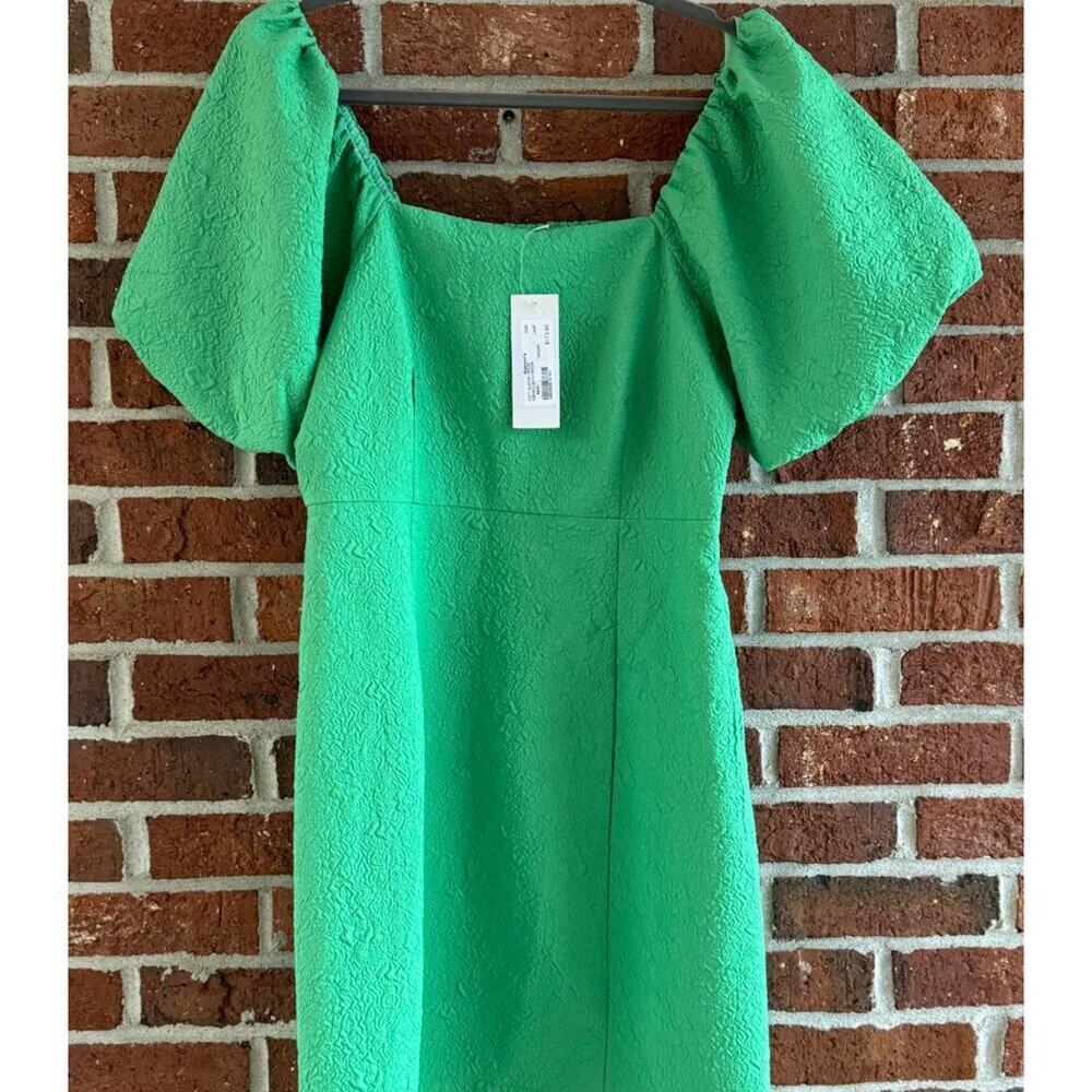 Jade Aqua Puff Sleeve Textured Mini Dress NWT Size M
